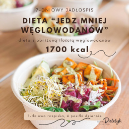 JADŁOSPIS JEDZ MNIEJ WĘGLOWODANÓW 1700 KCAL (7-DNI)